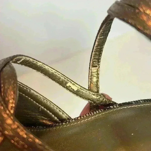 M by Marinelli Copper Snakeskin Heels Size 7.5 - Picture 6 of 6